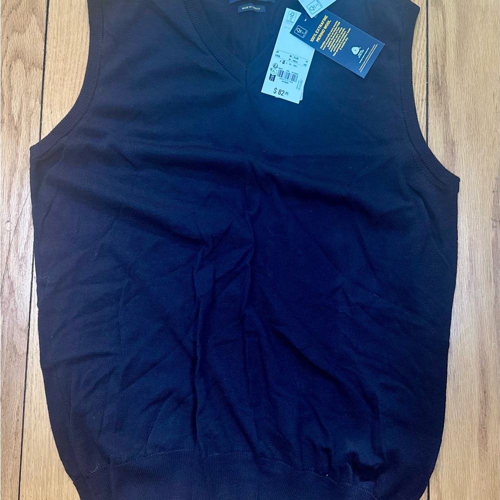 Piombo Classic Black V-Neck Vest Italian
